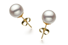 8.5-9mm Hanadama - AAAA-Qualität Japanische Akoya Paar Ohrringe in The word \Hanadama\ does not have a direct translation in German as it is a specific term used in the pearl industry to refer to the highest quality pearls. Therefore, it would remain as \